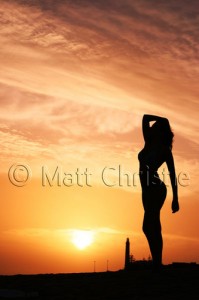 Katja at sunset at Maspalomas Beach, Gran Canaria, 2006